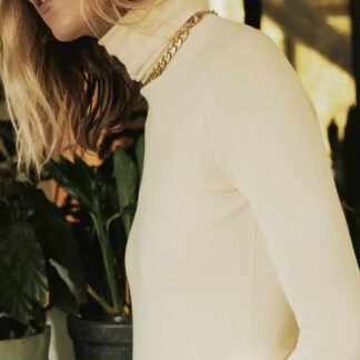 Sweater De Malha Com Gola Subida